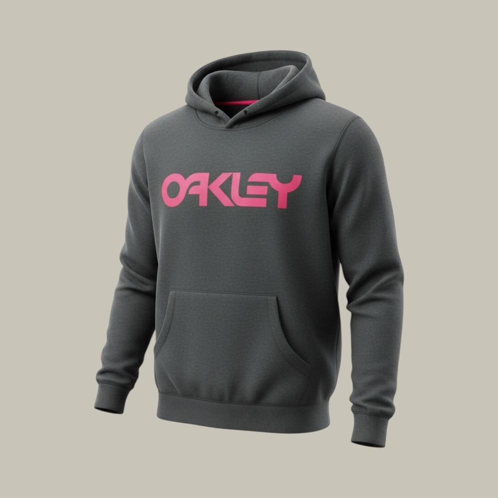 Oakley Men's Pullover Jacket Hoodie Fleece Kanagaroo Pocket Gray Size Large